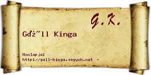 Gáll Kinga névjegykártya